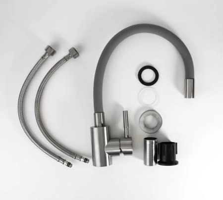 Смеситель для кухонной мойки ESKO Snake K44 G хром серый