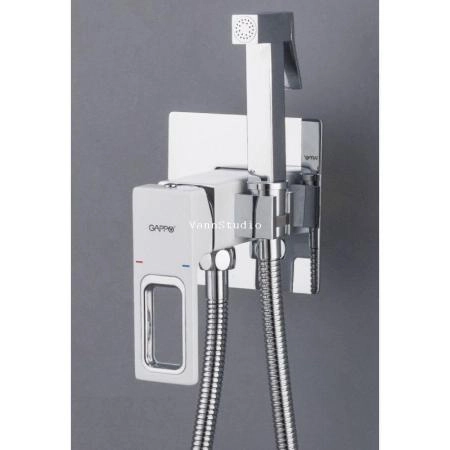 Гигиенический  душ Gappo G7217-8 встраиваемый, белый /хром