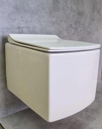 Унитаз Ceramalux 2022 подвесной безободковый сиденье микролифт белый 500x355x365