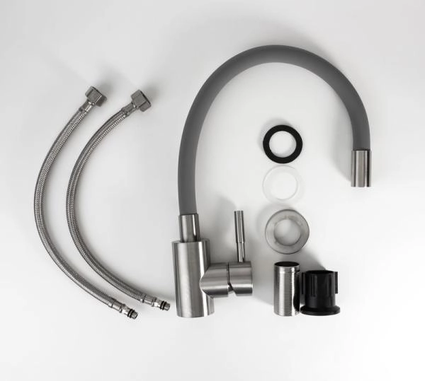 Смеситель для кухонной мойки ESKO Snake K44 G хром серый