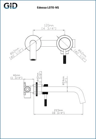 Настенный смеситель GID Edessa SS070-CH-NS хром