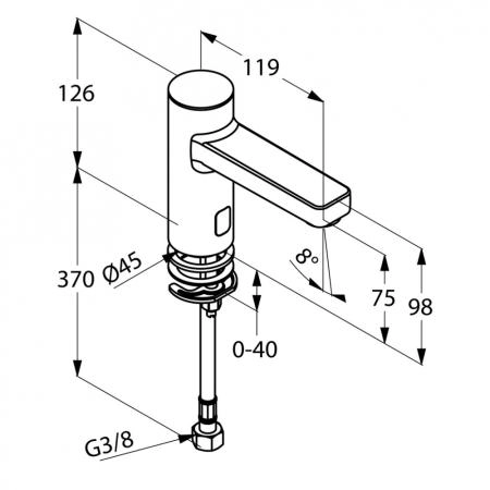 Смеситель для раковины Kludi Zenta E 3820505, сенсорный