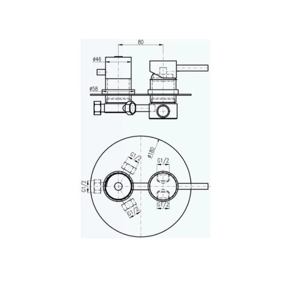 Смеситель Rav Slezak SEINA SE987.3 для душа, цвет Хром на 3 источника