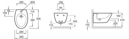 Биде Jacob Delafon Presquile E4441