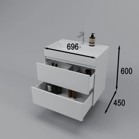 Тумба подвесная Style Line Атлантика 70, Люкс антискрейч, PLUS