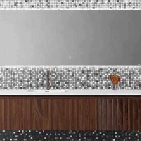 Salini Зеркало для ванны OMBRA 200х70х2.5см., с LED подсветкой, влагостойкое AGC Сrystalvision, сенс. выкл., крепления, обогрев, антизапот.