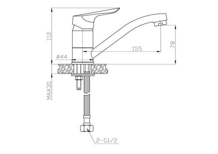 Смеситель для кухонной мойки ESKO RIO Rio 15 хром