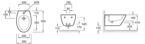 Биде Jacob Delafon Presquile E4441