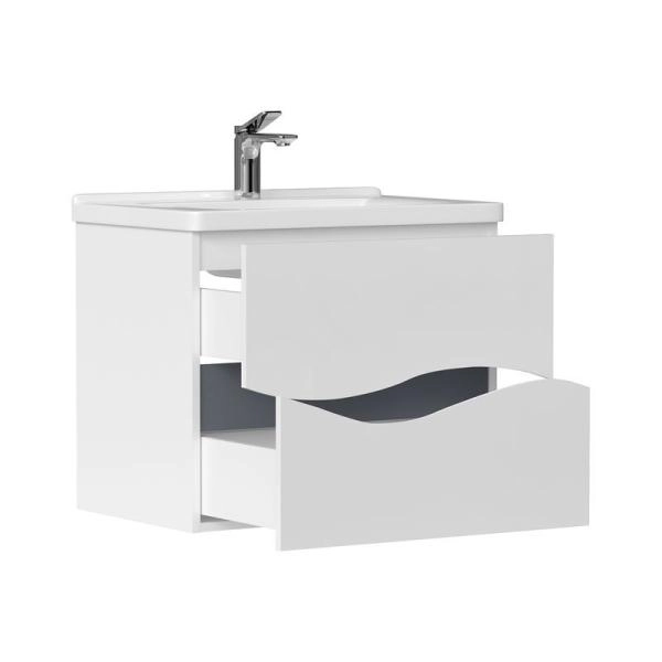 Тумба для ванной Volna Grey 60.2Y Белый/серый оникс подвесная (Миранда) раковина отдельно