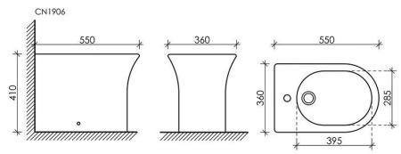 Биде Ceramicanova STAR CN1906 напольное