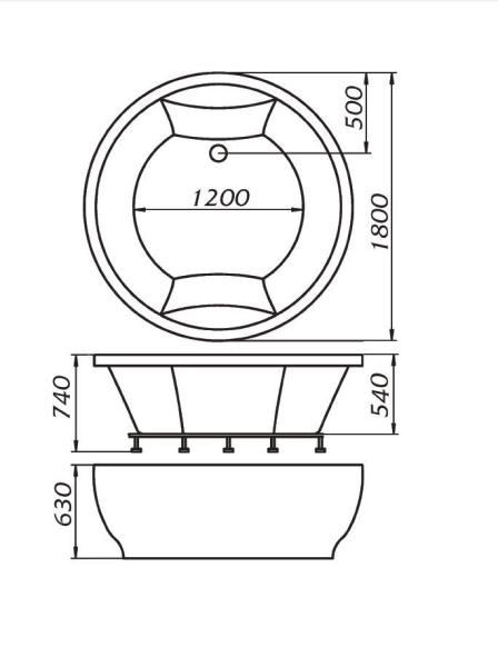 Акриловая ванна 1Marka Omega 180х180 см без гидромассажа