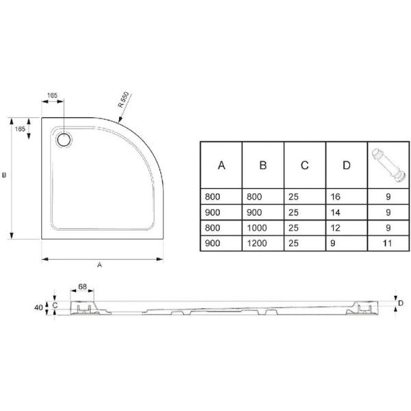 Поддон для душа Jacob Delafon FLIGHT E62443-00 80x80 см акрил