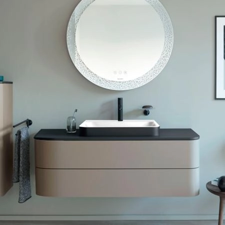 Duravit Happy D.2 Plus Тумба подвесная 130x55х40.8см., с 2 ящиками, цвет: stone grey satin matt