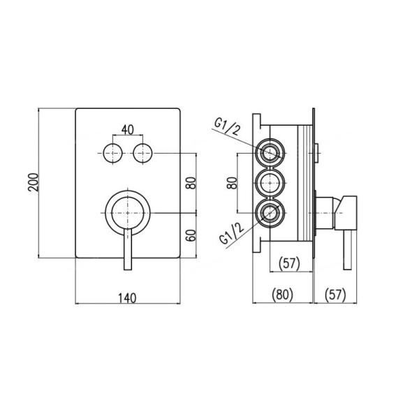 Смеситель Rav Slezak SEINA SE986BOX для душа, цвет Хром скрытого монтажа
