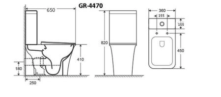 Унитаз Grossman GR-4470S Galaxy (650*360*820) напольный Безободковый с тонкой крышкой