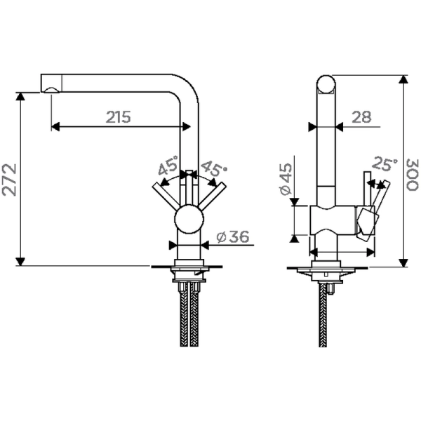 Смеситель Omoikiri Akashi-S-LG 4994263 светлое золото