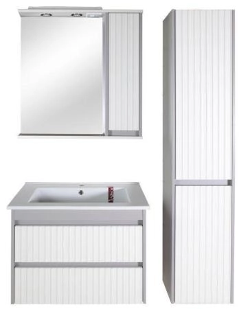 Тумба ASB-Mebel Мирано 85 Слоновая кость/Шиншилла серая напольная