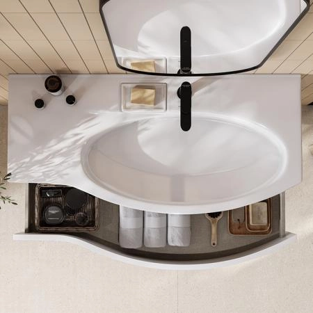 Kerama Marazzi Riva Тумба подвесная 100см, правая, с раковиной, цвет: белый матовый