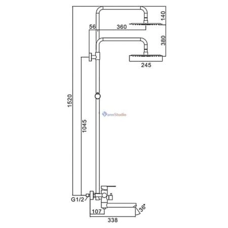 Душевая система Frap F24801-6 черный