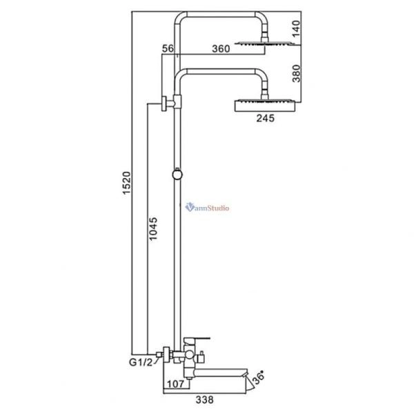 Душевая система Frap F24801-6 черный