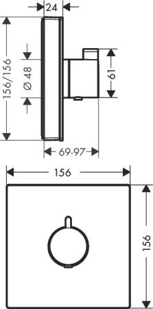 Hansgrohe Термостат ShowerSelect 15734400 Highflow, цвет белый хром для 01800180