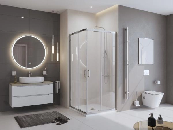 Душевой поддон BelBagno 90x90 искусственный камень белый квадратный TRAY-MR-UNO-A-90-35-W-CR