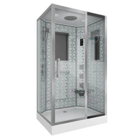 Душевая кабина Niagara Luxe NG-7711WR (900x1200х2150) низкий поддон стенки БЕЛЫЕ
