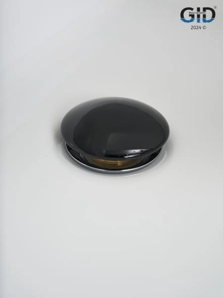 Донный клапан Gid  с переливом Bl100-1 72202K черный глянцевый 7x7x10