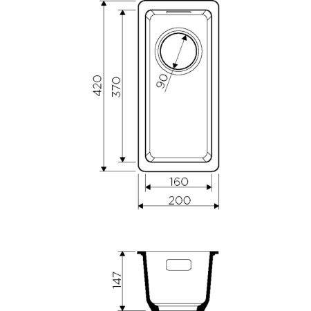Кухонная мойка Omoikiri Kata 20-U-PA 4993372, 200х420, пастила
