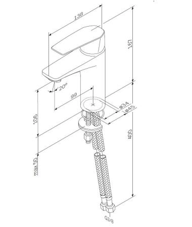 Смеситель для раковины AM.PM Gem F90A02122 черный