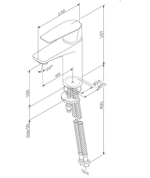 Смеситель для раковины AM.PM Gem F90A02122 черный