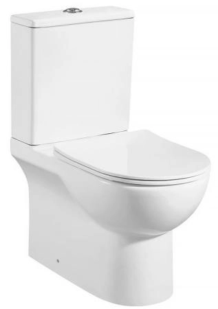 Унитаз компакт напольный AZARIO Ambra 645x370x815, безободковый сиденье микролифт (AZ-848G)