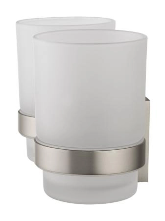 Два стакана для зубных щеток с держателем WONZON & WOGHAND POLO, Брашированный никель (WW-8928-BN)