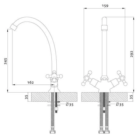 Смеситель Rossinka G02-71 для кухни