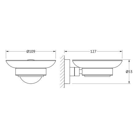 Держатель с мыльницей матовое стекло;  ARTWELLE Harmonie HAR 014 хром