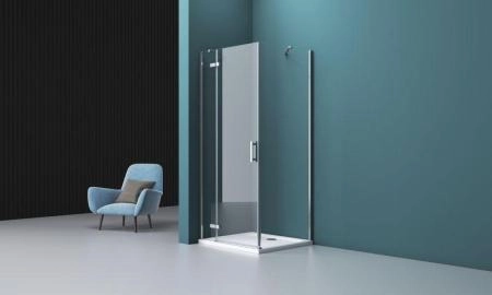 Душевой уголок BelBagno KRAFT 90x80 прозрачное стекло 6 мм профиль хром KRAFT-AH-12-90/80-C-Cr-L