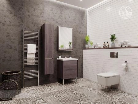 Зеркальный шкаф Aquaton Стоун 60 грецкий орех 1A231502SXC80