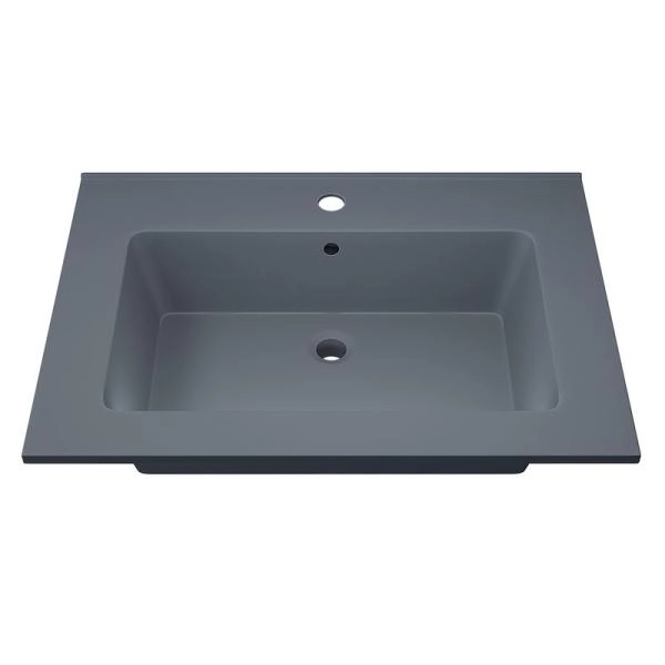 Раковина кварцевая Uperwood Parma Quartz, 65 см, серая матовая, бетон