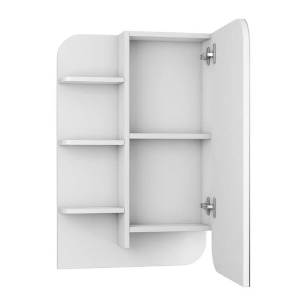 Зеркало-шкаф UNCORIA Лина 50 см белое, полки слева