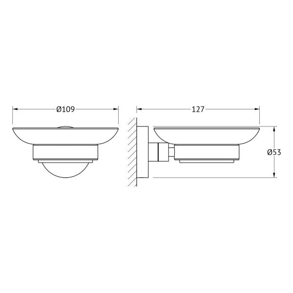Держатель с мыльницей матовое стекло;  ARTWELLE Harmonie HAR 014 хром