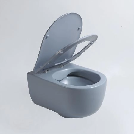 Унитаз подвесной Vincea Evo VT1-34SMO безободковый, цвет океан матовый, ультратонкое soft-close сиденье