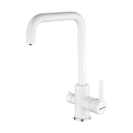 Смеситель для кухни Paulmark LOGAS Lo213021-431TW Белый матовый