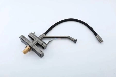 Смеситель для кухни Gappo G4098-9 с водопадом оружейная сталь