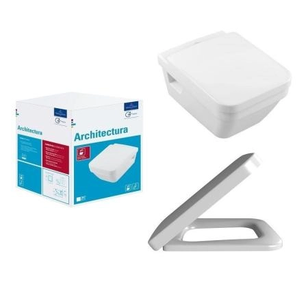 Унитаз Villeroy&Boch ARCHITECTURA 5685HR01 (5685R001+9M58S101) подвесной с сиденьем