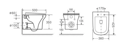Унитаз Ceruttispa AMI Aria CT7780 подвесной безободковый