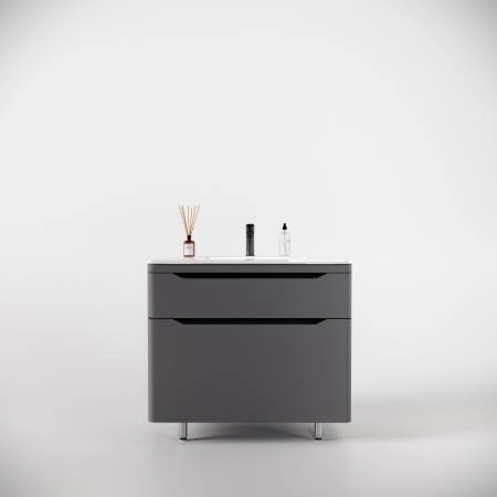 Тумба напольная Style Line Марелла 90 (2 ящ.) Люкс антискрейтч серый, PLUS