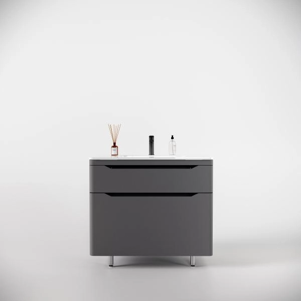 Тумба напольная Style Line Марелла 90 (2 ящ.) Люкс антискрейтч серый, PLUS