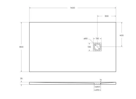 Душевой поддон BelBagno 140x80 искусственный камень белый прямоугольный TRAY-MR-UNO-AH-140/80-35-W-CR