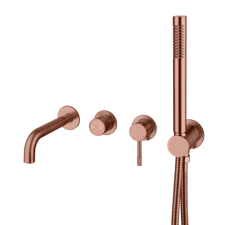 Смеситель встроенный + ручной душ + излив Boheme Uno Copper Brushed 464-3-CB