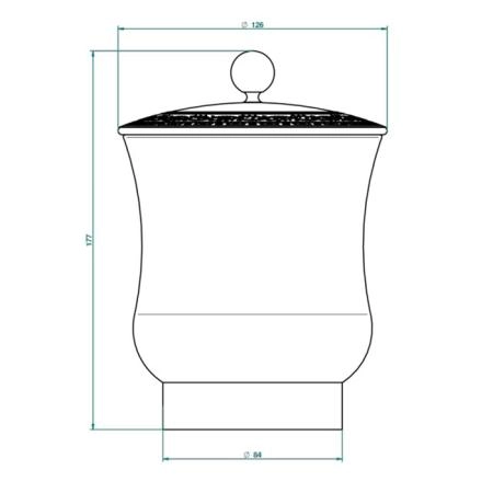 THG MARQUISE NOIR DECOR OR Китайская лакированная коробка с белой керамической крышкой Ø126 мм., middle size, декор черный/золото, цвет: золото